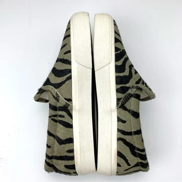 Madewell Sidewalk Slip On Sneakers in Zebra Calf Hair green black - Picture 6 of 12